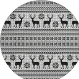 8' Silver Black And Ivory Round Deer Washable Indoor Outdoor Area Rug - Homeroots - Flyclothing LLC