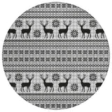 8' Silver Black And Ivory Round Deer Washable Indoor Outdoor Area Rug - Homeroots - Flyclothing LLC