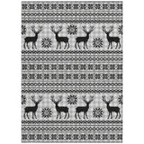8' X 10' Silver Black And Ivory Deer Washable Indoor Outdoor Area Rug - Homeroots - Flyclothing LLC