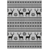 10' X 14' Silver Black And Ivory Deer Washable Indoor Outdoor Area Rug - Homeroots - Flyclothing LLC