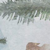 3' X 5' Sky Blue Sage Ivory And Khaki Deer Washable Indoor Outdoor Area Rug - Homeroots - Flyclothing LLC