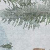 5' X 8' Sky Blue Sage Ivory And Khaki Deer Washable Indoor Outdoor Area Rug - Homeroots - Flyclothing LLC