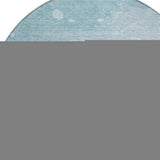 8' Sky Blue Sage Ivory And Khaki Round Deer Washable Indoor Outdoor Area Rug - Homeroots - Flyclothing LLC