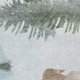 9' X 12' Sky Blue Sage Ivory And Khaki Deer Washable Indoor Outdoor Area Rug - Homeroots - Flyclothing LLC
