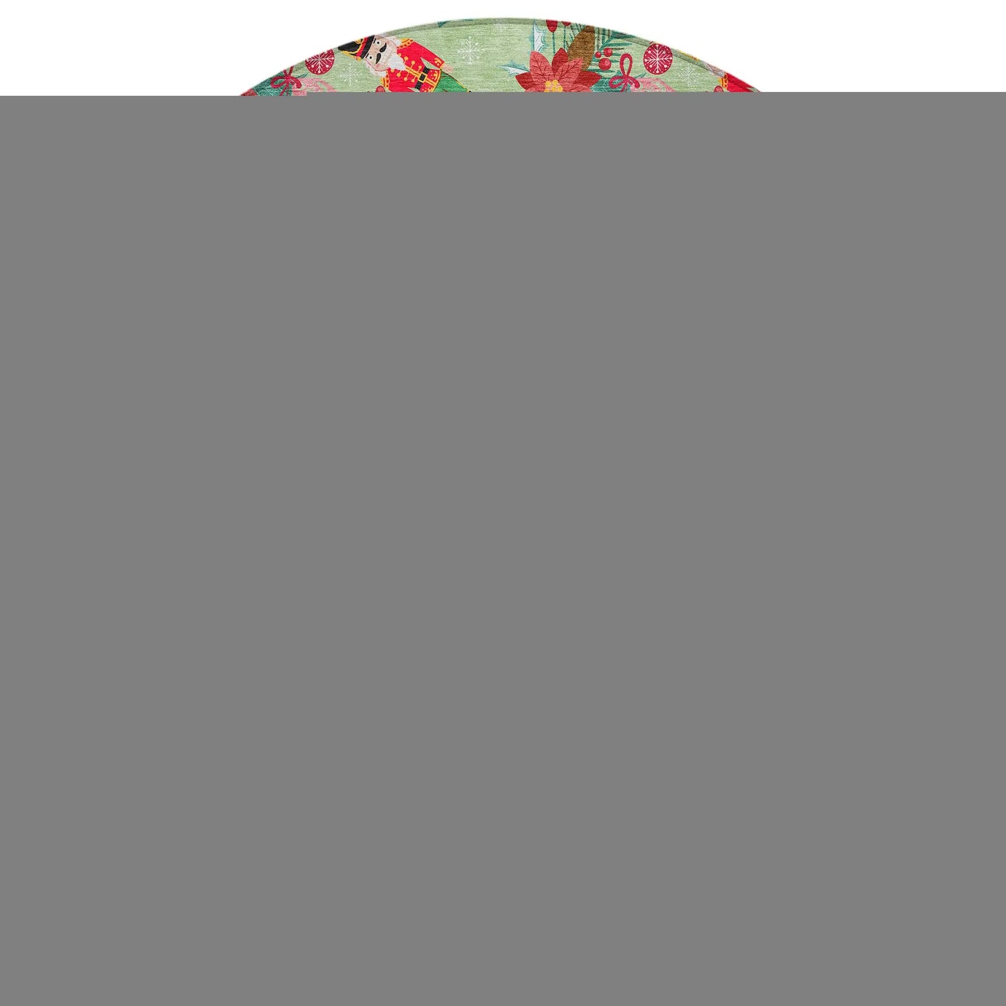 8' Artichoke Green Red Black Pink And Brown Round Floral Washable Indoor Outdoor Area Rug - Homeroots - Flyclothing LLC
