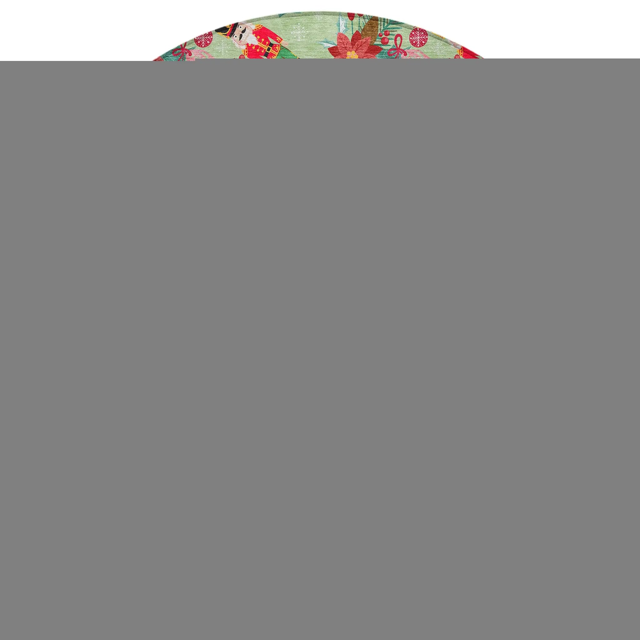 8' Artichoke Green Red Black Pink And Brown Round Floral Washable Indoor Outdoor Area Rug - Homeroots - Flyclothing LLC