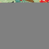 8' X 10' Artichoke Green Red Black Pink And Brown Floral Washable Indoor Outdoor Area Rug - Homeroots - Flyclothing LLC
