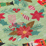 10' X 14' Artichoke Green Red Black Pink And Brown Floral Washable Indoor Outdoor Area Rug - Homeroots - Flyclothing LLC
