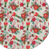 8' Ivory Red Black Pink And Brown Round Floral Washable Indoor Outdoor Area Rug - Homeroots - Flyclothing LLC