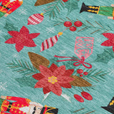 8' X 10' Teal Blue Red Black Pink And Brown Floral Washable Indoor Outdoor Area Rug - Homeroots - Flyclothing LLC