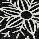 5' X 8' Black Gold And Gray Snowflake Washable Indoor Outdoor Area Rug - Homeroots - Flyclothing LLC