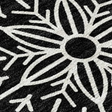 8' X 10' Black Gold And Gray Snowflake Washable Indoor Outdoor Area Rug - Homeroots - Flyclothing LLC