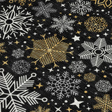 8' X 10' Black Gold And Gray Snowflake Washable Indoor Outdoor Area Rug - Homeroots - Flyclothing LLC