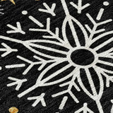 9' X 12' Black Gold And Gray Snowflake Washable Indoor Outdoor Area Rug - Homeroots - Flyclothing LLC
