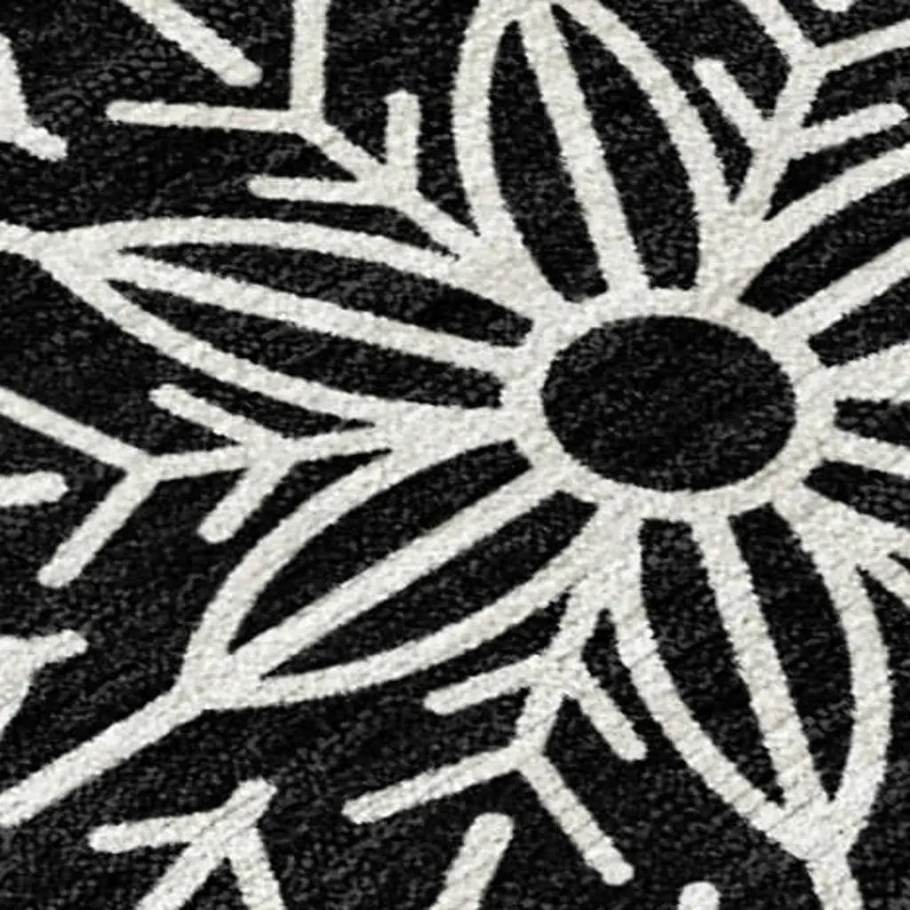 10' X 14' Black Gold And Gray Snowflake Washable Indoor Outdoor Area Rug - Homeroots - Flyclothing LLC