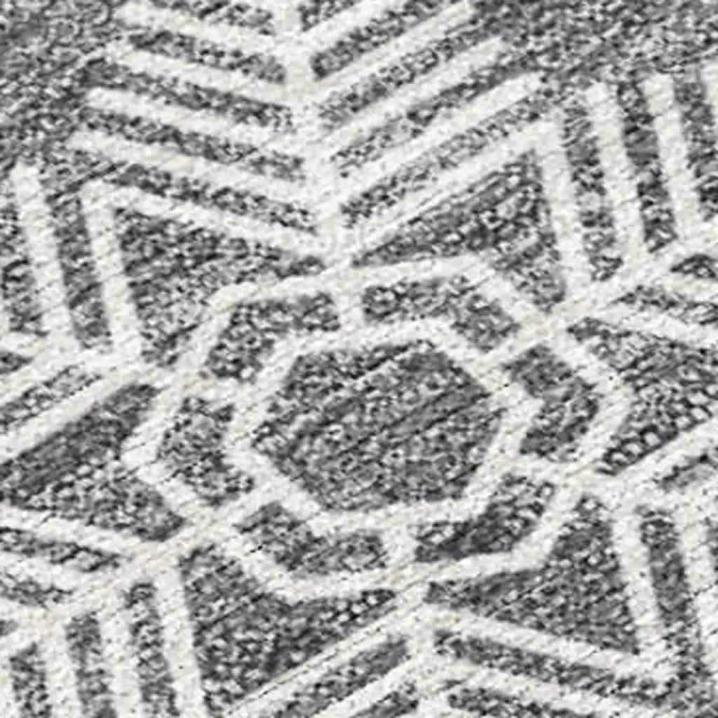 3' X 5' Gray Blue And Ivory Snowflake Washable Indoor Outdoor Area Rug - Homeroots - Flyclothing LLC