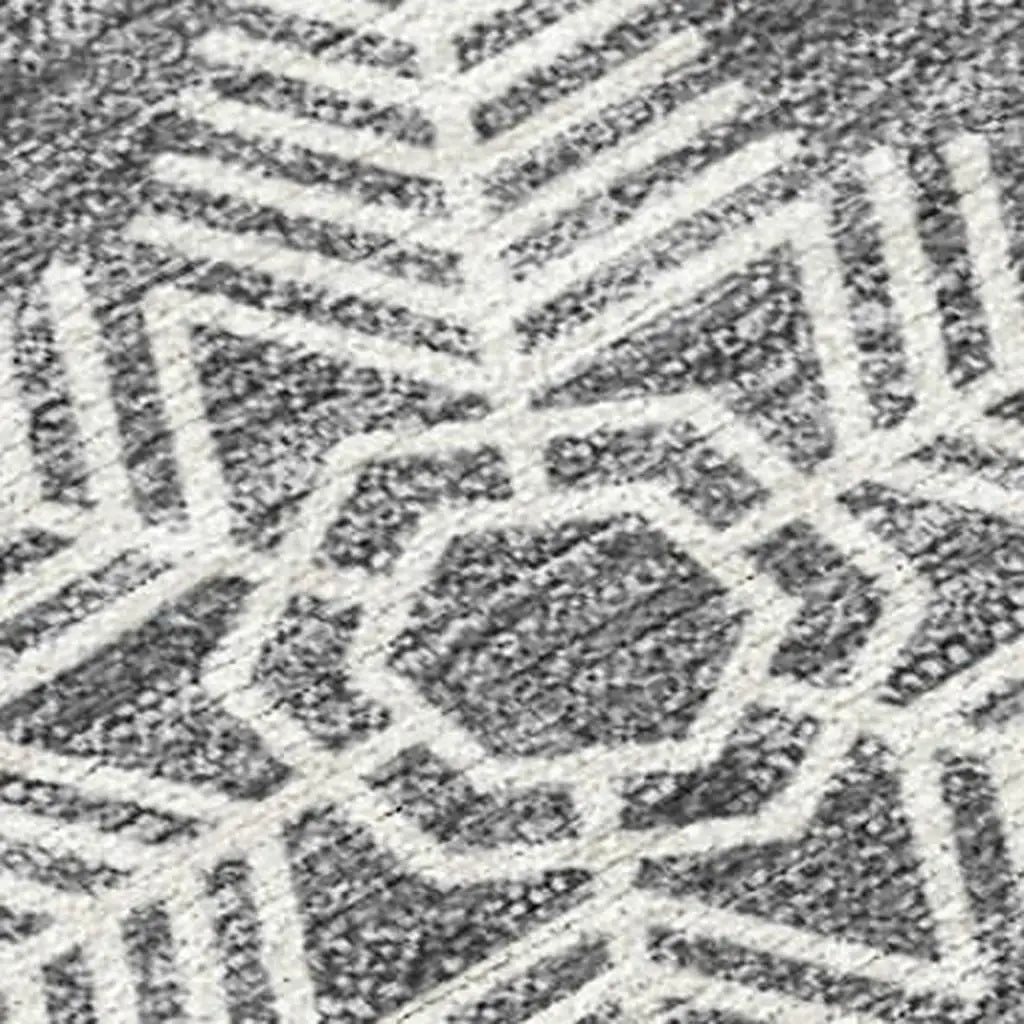 5' X 8' Gray Blue And Ivory Snowflake Washable Indoor Outdoor Area Rug - Homeroots - Flyclothing LLC