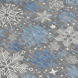 5' X 8' Gray Blue And Ivory Snowflake Washable Indoor Outdoor Area Rug - Homeroots - Flyclothing LLC