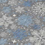 5' X 8' Gray Blue And Ivory Snowflake Washable Indoor Outdoor Area Rug - Homeroots - Flyclothing LLC