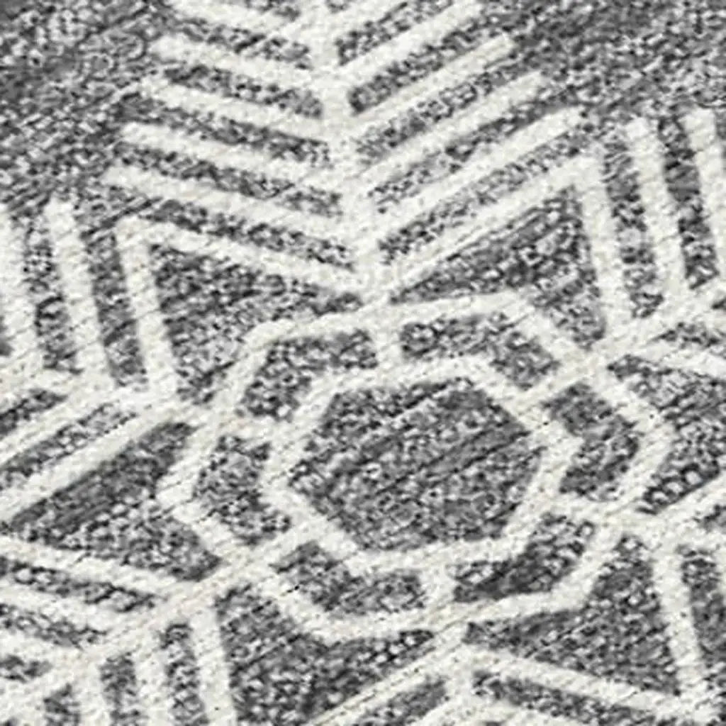 8' X 10' Gray Blue And Ivory Snowflake Washable Indoor Outdoor Area Rug - Homeroots - Flyclothing LLC