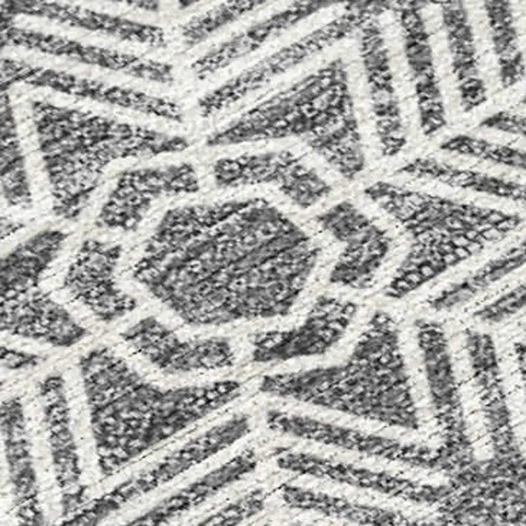10' X 14' Gray Blue And Ivory Snowflake Washable Indoor Outdoor Area Rug - Homeroots - Flyclothing LLC