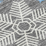 10' X 14' Gray Blue And Ivory Snowflake Washable Indoor Outdoor Area Rug - Homeroots - Flyclothing LLC