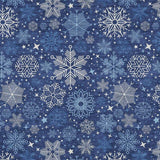 3' X 5' Navy Blue Ivory And Sky Blue Snowflake Washable Indoor Outdoor Area Rug - Homeroots - Flyclothing LLC