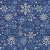5' X 8' Navy Blue Ivory And Sky Blue Snowflake Washable Indoor Outdoor Area Rug - Homeroots - Flyclothing LLC