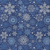 8' X 10' Navy Blue Ivory And Sky Blue Snowflake Washable Indoor Outdoor Area Rug - Homeroots - Flyclothing LLC