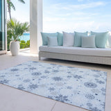 3' X 5' Sky Blue Navy Blue And Ivory Snowflake Washable Indoor Outdoor Area Rug - Homeroots - Flyclothing LLC