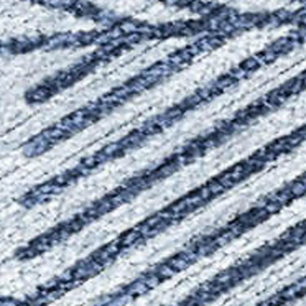 3' X 5' Sky Blue Navy Blue And Ivory Snowflake Washable Indoor Outdoor Area Rug - Homeroots - Flyclothing LLC