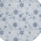 8' Sky Blue Navy Blue And Ivory Round Snowflake Washable Indoor Outdoor Area Rug - Homeroots - Flyclothing LLC