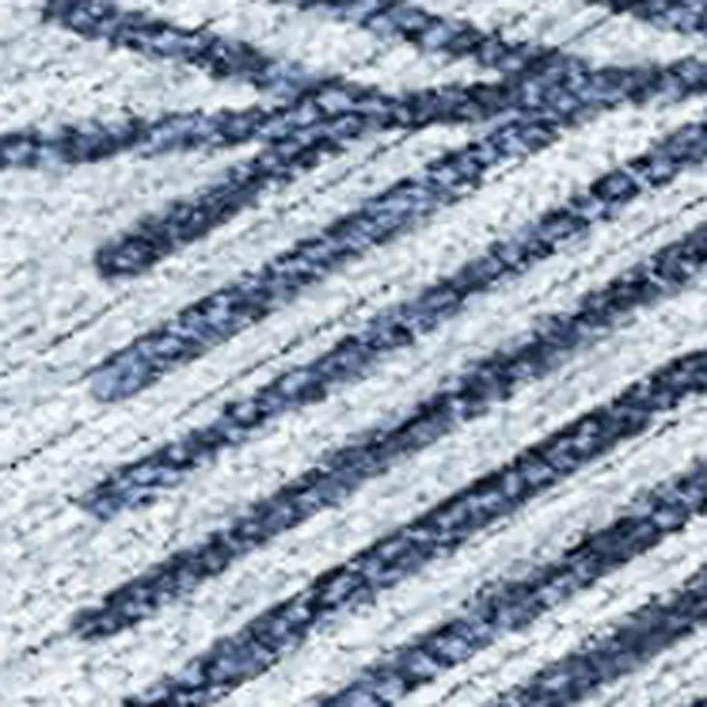 10' X 14' Sky Blue Navy Blue And Ivory Snowflake Washable Indoor Outdoor Area Rug - Homeroots - Flyclothing LLC