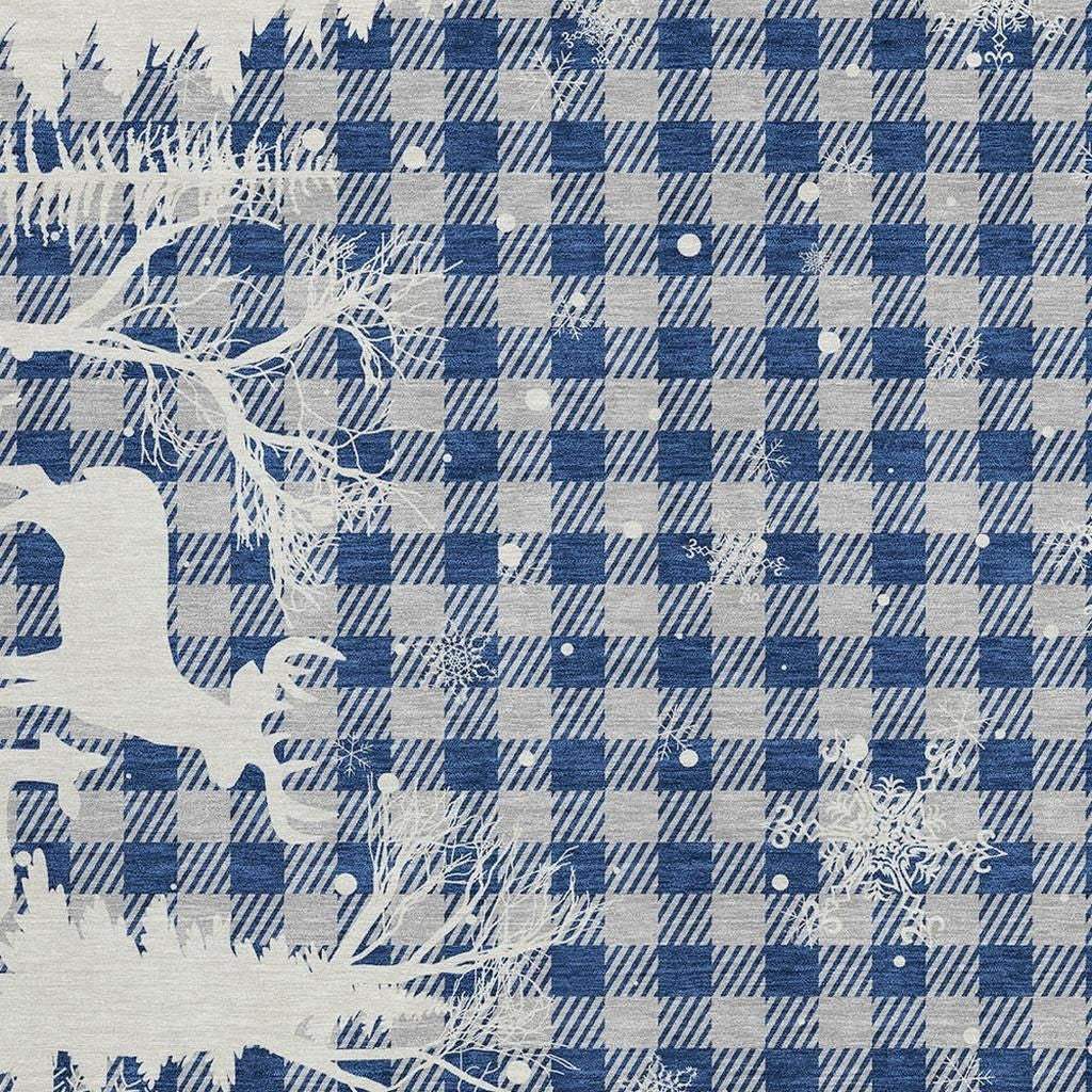 3' X 5' Blue Ivory And Gray Plaid Washable Indoor Outdoor Area Rug - Homeroots - Flyclothing LLC