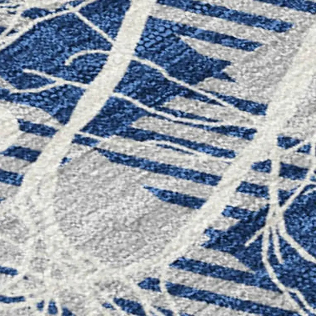 8' X 10' Blue Ivory And Gray Plaid Washable Indoor Outdoor Area Rug - Homeroots - Flyclothing LLC