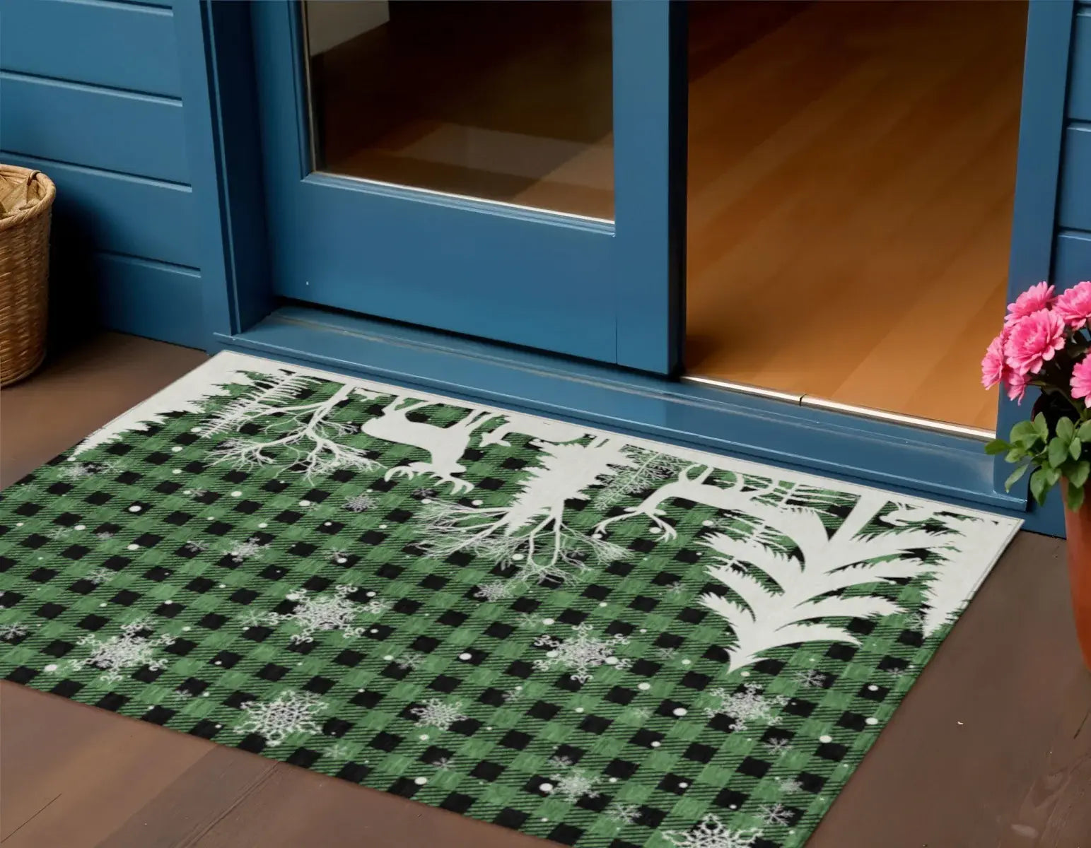 3' X 5' Green Black And Ivory Plaid Washable Indoor Outdoor Area Rug - Homeroots - Flyclothing LLC