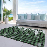 3' X 5' Green Black And Ivory Plaid Washable Indoor Outdoor Area Rug - Homeroots - Flyclothing LLC