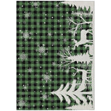 3' X 5' Green Black And Ivory Plaid Washable Indoor Outdoor Area Rug - Homeroots - Flyclothing LLC