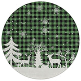 8' Green Black And Ivory Round Plaid Washable Indoor Outdoor Area Rug - Homeroots - Flyclothing LLC