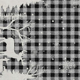 10' X 14' Gray Black And Ivory Plaid Washable Indoor Outdoor Area Rug - Homeroots - Flyclothing LLC
