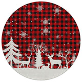 8' Red Black And Ivory Round Plaid Washable Indoor Outdoor Area Rug - Homeroots - Flyclothing LLC