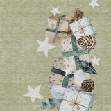 3' X 5' Artichoke Green Beige Ivory And Taupe Presents Washable Indoor Outdoor Area Rug - Homeroots - Flyclothing LLC