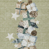 9' X 12' Artichoke Green Beige Ivory And Taupe Presents Washable Indoor Outdoor Area Rug - Homeroots - Flyclothing LLC