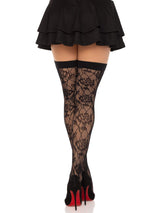 Wild Rose Net Thigh Highs