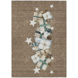 8' X 10' Brown Beige Ivory And Taupe Presents Washable Indoor Outdoor Area Rug - Homeroots - Flyclothing LLC