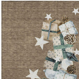 9' X 12' Brown Beige Ivory And Taupe Presents Washable Indoor Outdoor Area Rug - Homeroots - Flyclothing LLC