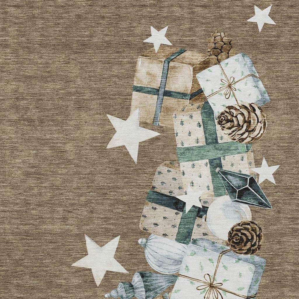 10' X 14' Brown Beige Ivory And Taupe Presents Washable Indoor Outdoor Area Rug - Homeroots - Flyclothing LLC