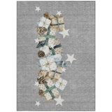 3' X 5' Gray Beige Ivory And Taupe Presents Washable Indoor Outdoor Area Rug - Homeroots - Flyclothing LLC