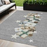 5' X 8' Gray Beige Ivory And Taupe Presents Washable Indoor Outdoor Area Rug - Homeroots - Flyclothing LLC