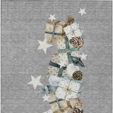5' X 8' Gray Beige Ivory And Taupe Presents Washable Indoor Outdoor Area Rug - Homeroots - Flyclothing LLC
